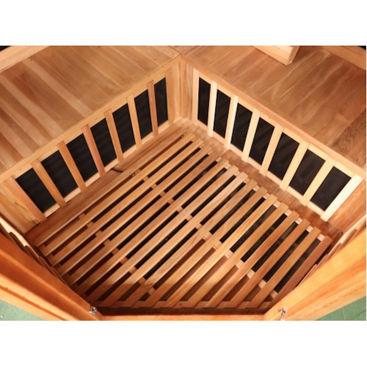 SunRay Bristol Bay 4 Person Corner Cedar Infrared Sauna with Carbon Heaters