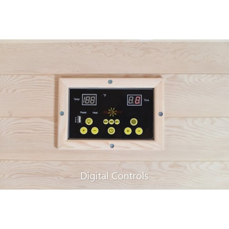 SunRay Bristol Bay 4 Person Corner Cedar Infrared Sauna with Carbon Heaters