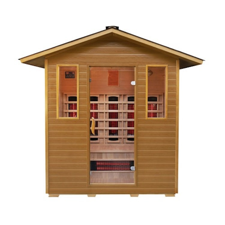 SunRay Cayenne 4 Person Outdoor Infrared Sauna with Ceramic Heaters