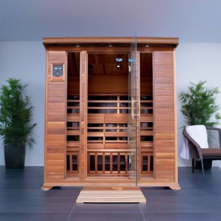 SunRay Sequoia 4 Person Cedar Infrared Sauna with Carbon Heaters