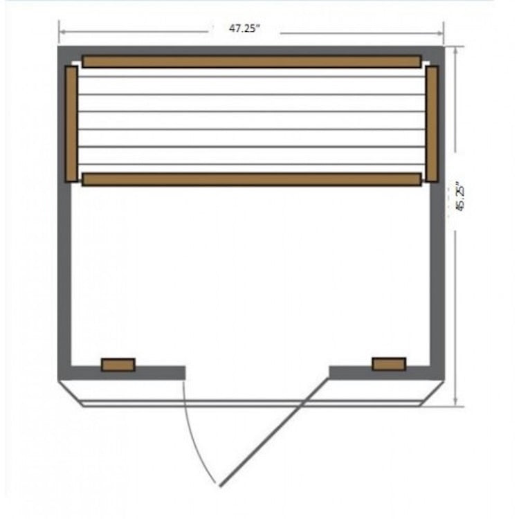 SunRay Sierra 2 Person Cedar Infrared Sauna with Carbon Heaters