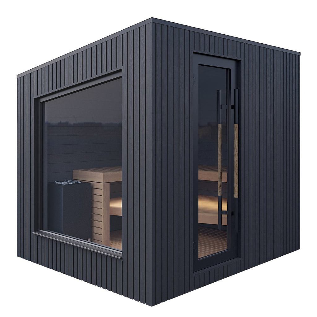 Auroom Sauna Left / Black / Aspen Auroom Terra S Outdoor Cabin Sauna