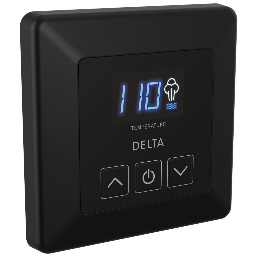 Delta Steam Shower Control Package Matte Black Delta SimpleSteam™ Square Control
