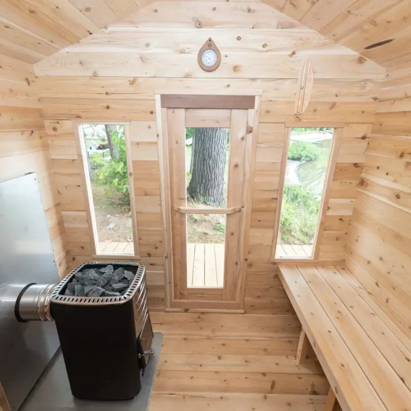 Dundalk LeisureCraft Sauna Dundalk CT Georgian 6 Person Outdoor Sauna with Porch CTC88PW