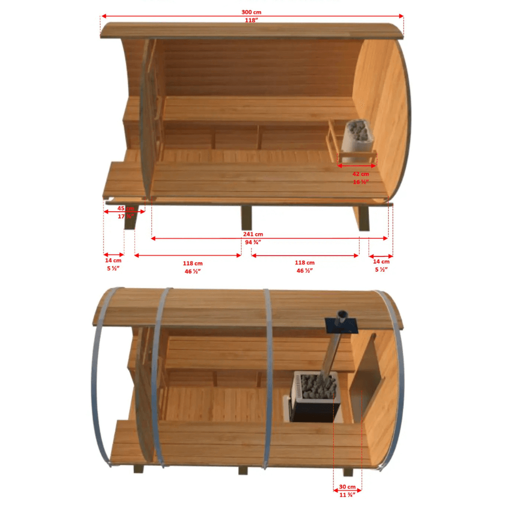 Dundalk LeisureCraft Sauna Dundalk CT Tranquility 6 Person Barrel Sauna CTC2345