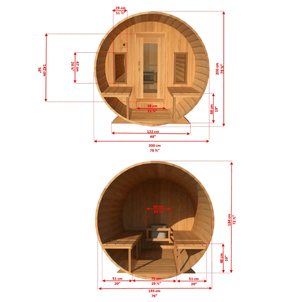 Dundalk LeisureCraft Sauna Dundalk Tranquility MP 6 Person Barrel Sauna