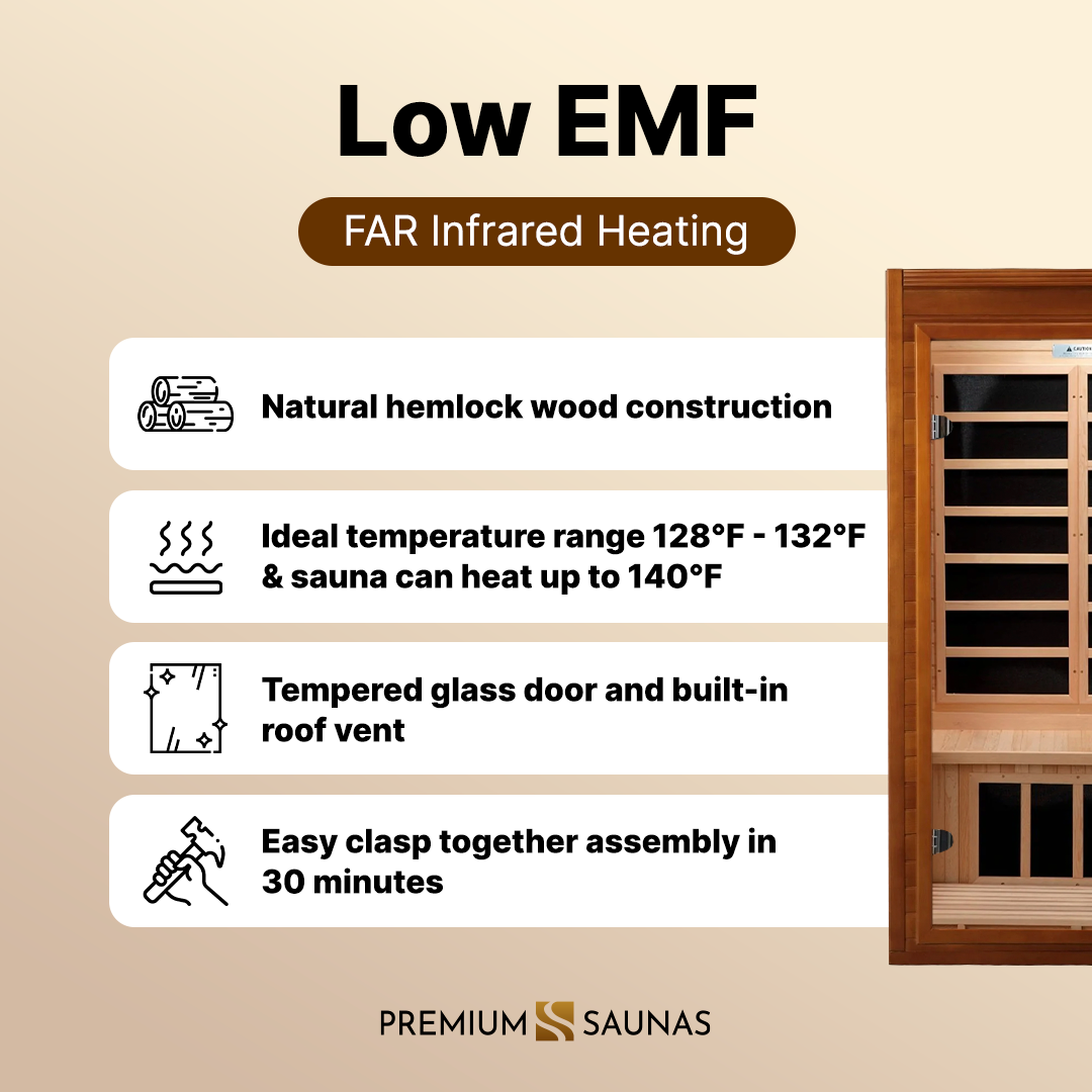 Dynamic Saunas Sauna Dynamic "Barcelona" 1-2-person Low EMF FAR Infrared Sauna DYN-6106-01