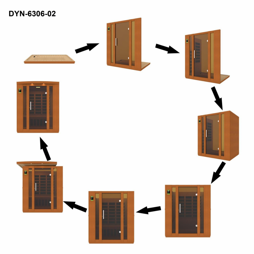 Dynamic Saunas Sauna Dynamic "Bellagio" 3-person Low EMF FAR Infrared Sauna - DYN-6306-02