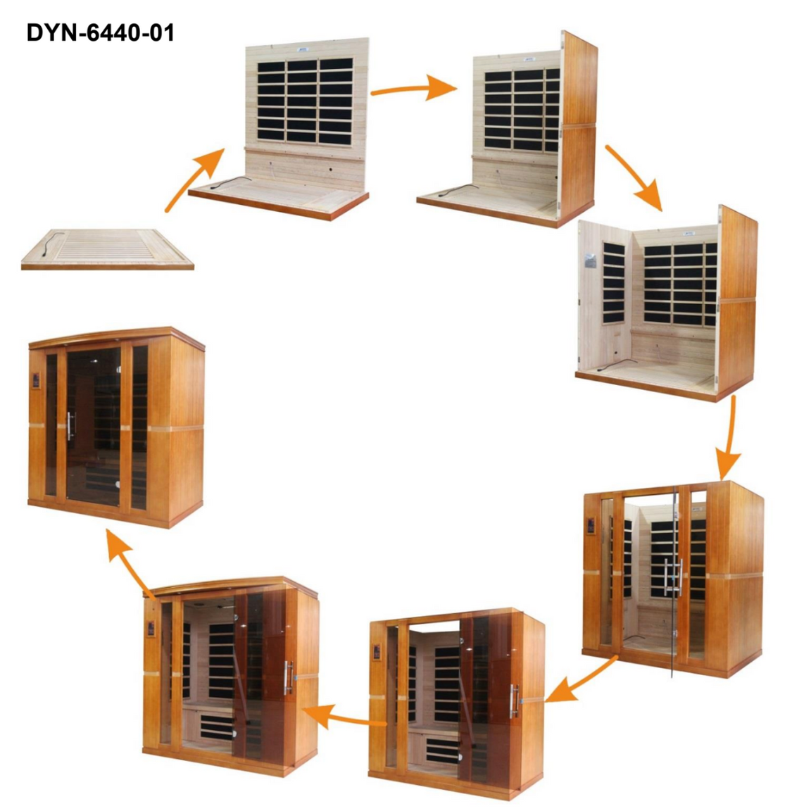 Dynamic Saunas Sauna Dynamic "Bergamo" 4-person Low EMF FAR Infrared Sauna DYN-6440-01