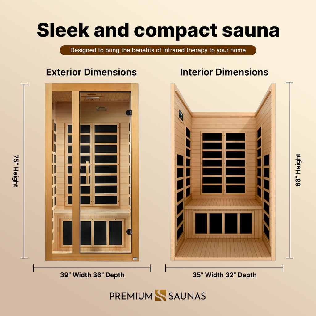 Dynamic Saunas Sauna Dynamic "Gracia" 1-2-person Low EMF FAR Infrared Sauna DYN-6119-01