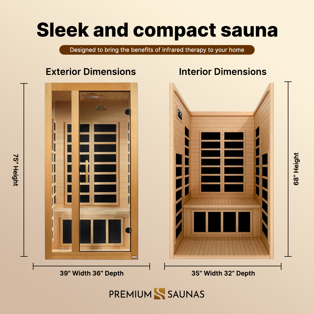Dynamic Saunas Sauna Dynamic "Gracia" 1-2-person Low EMF FAR Infrared Sauna DYN-6119-01