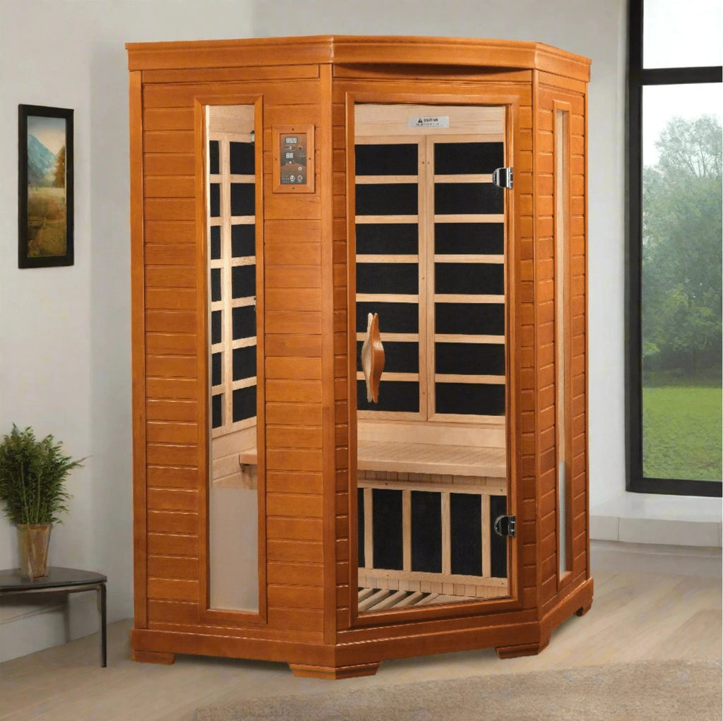 Dynamic Saunas Sauna Dynamic "Heming" 2-person Corner Low EMF FAR Infrared Sauna