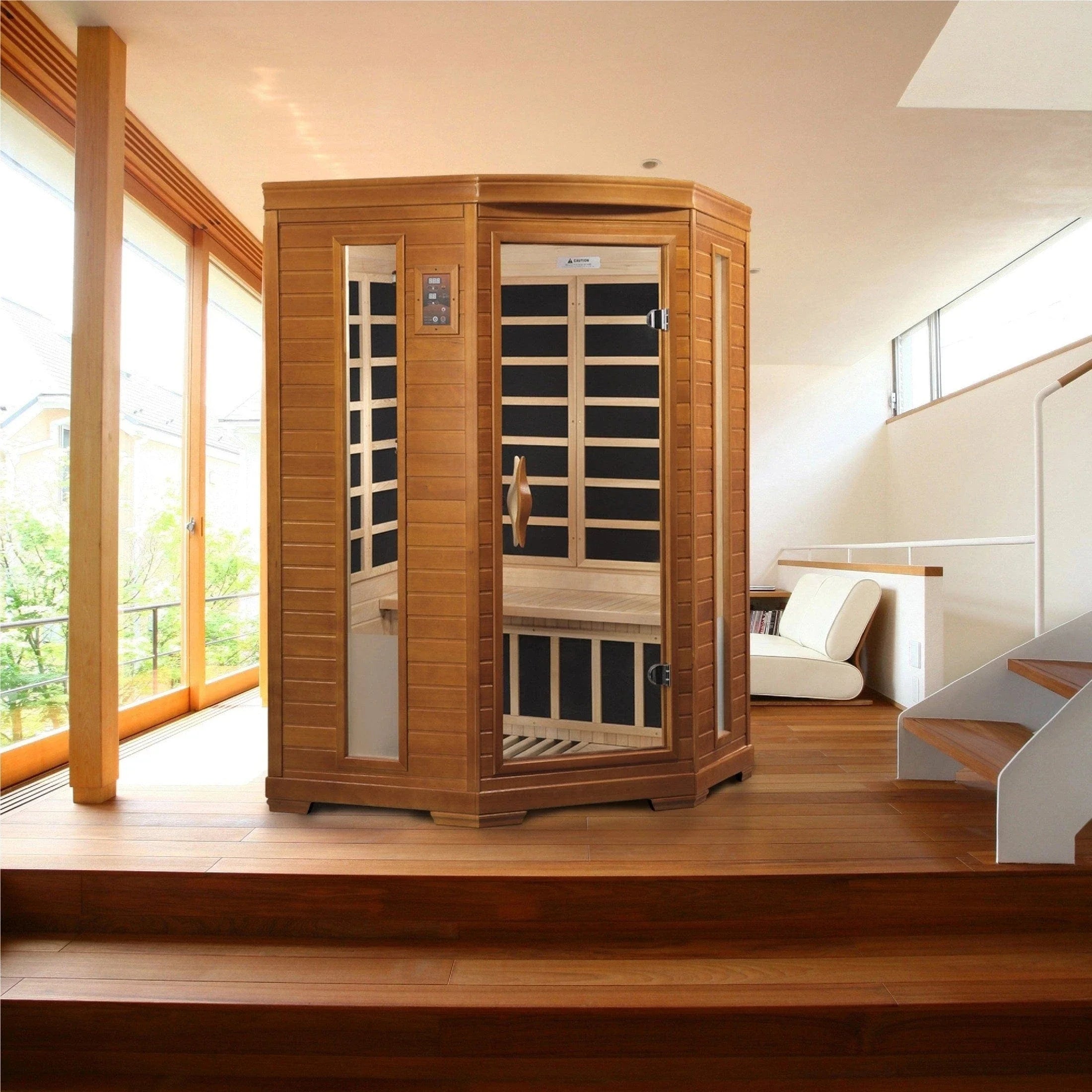 Dynamic Saunas Sauna Dynamic "Heming" 2-person Corner Low EMF FAR Infrared Sauna