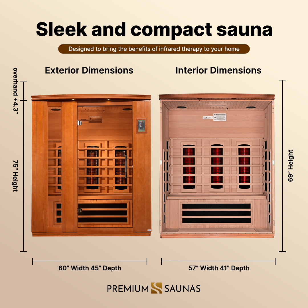 Dynamic Saunas Sauna Dynamic "Lugano" 3-Person Full Spectrum  Near Zero EMF FAR Infrared Sauna DYN-6336-03 FS