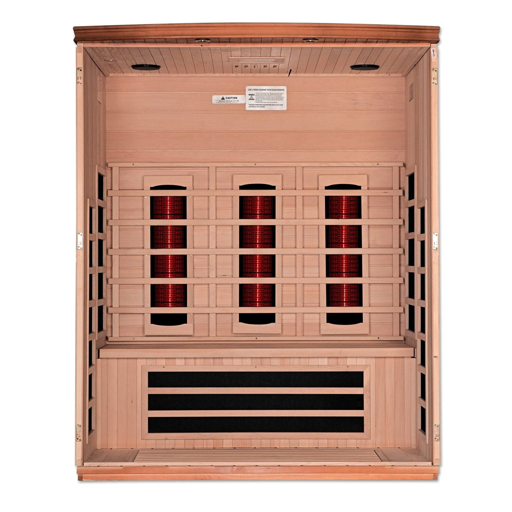 Dynamic Saunas Sauna Dynamic "Lugano" 3-Person Full Spectrum  Near Zero EMF FAR Infrared Sauna DYN-6336-03 FS