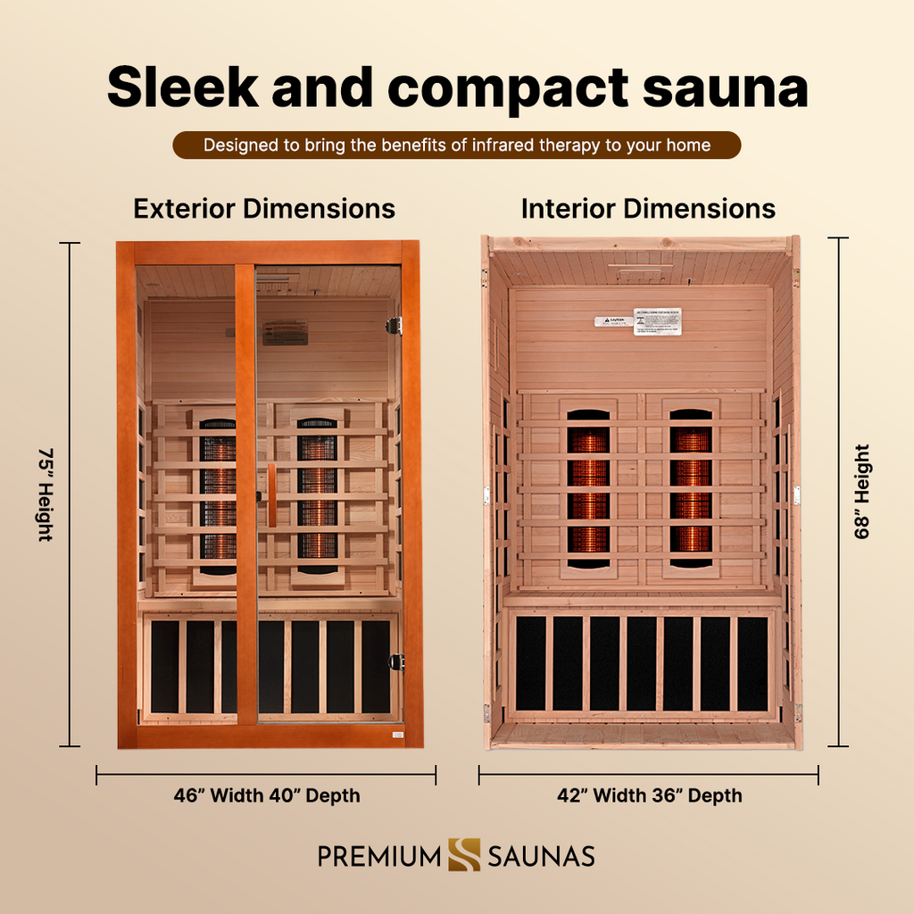 Dynamic Saunas Sauna Dynamic "Santiago" 2-person Full Spectrum Near Zero EMF FAR Infrared Sauna DYN-6209-03 FS