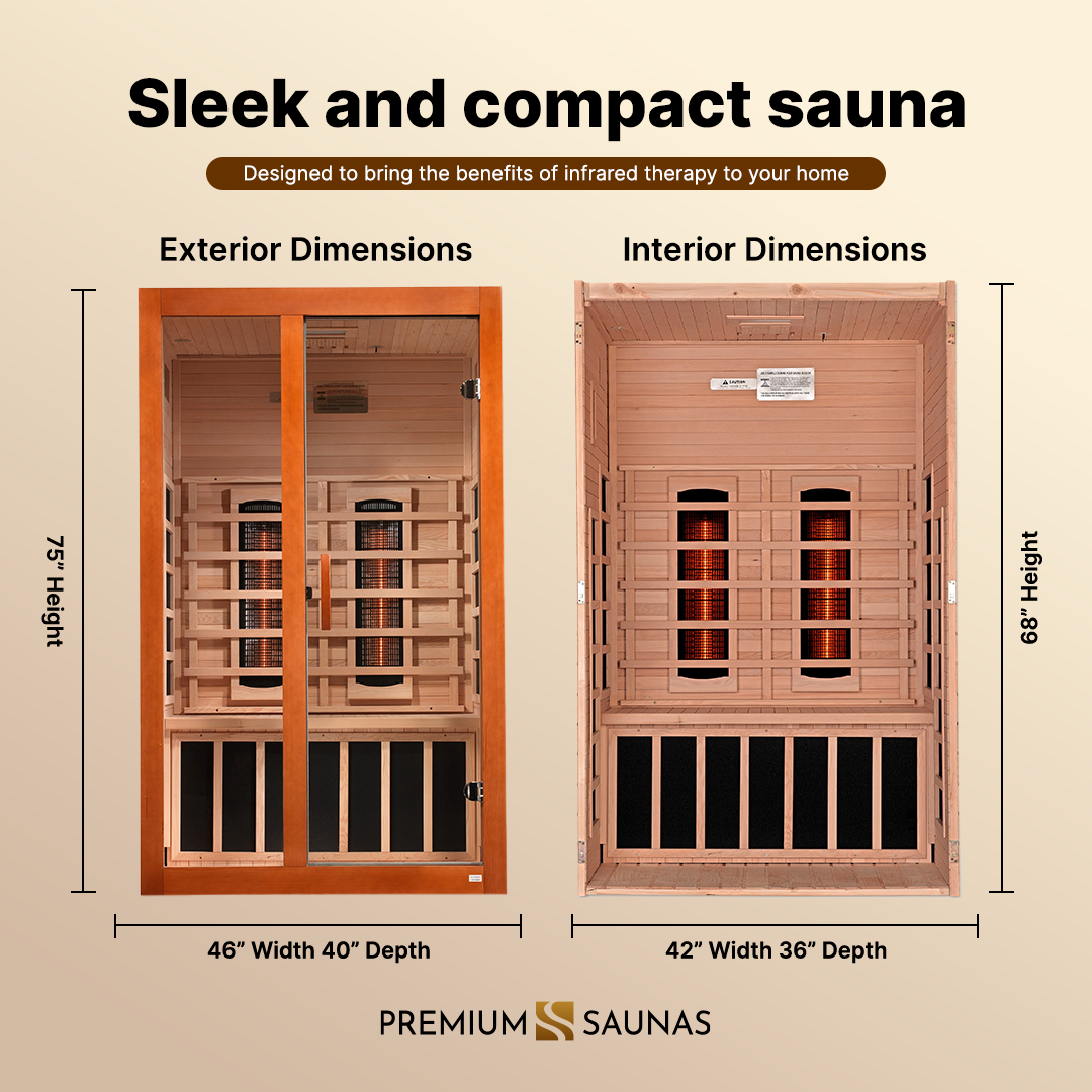 Dynamic Saunas Sauna Dynamic "Santiago" 2-person Full Spectrum Near Zero EMF FAR Infrared Sauna DYN-6209-03 FS