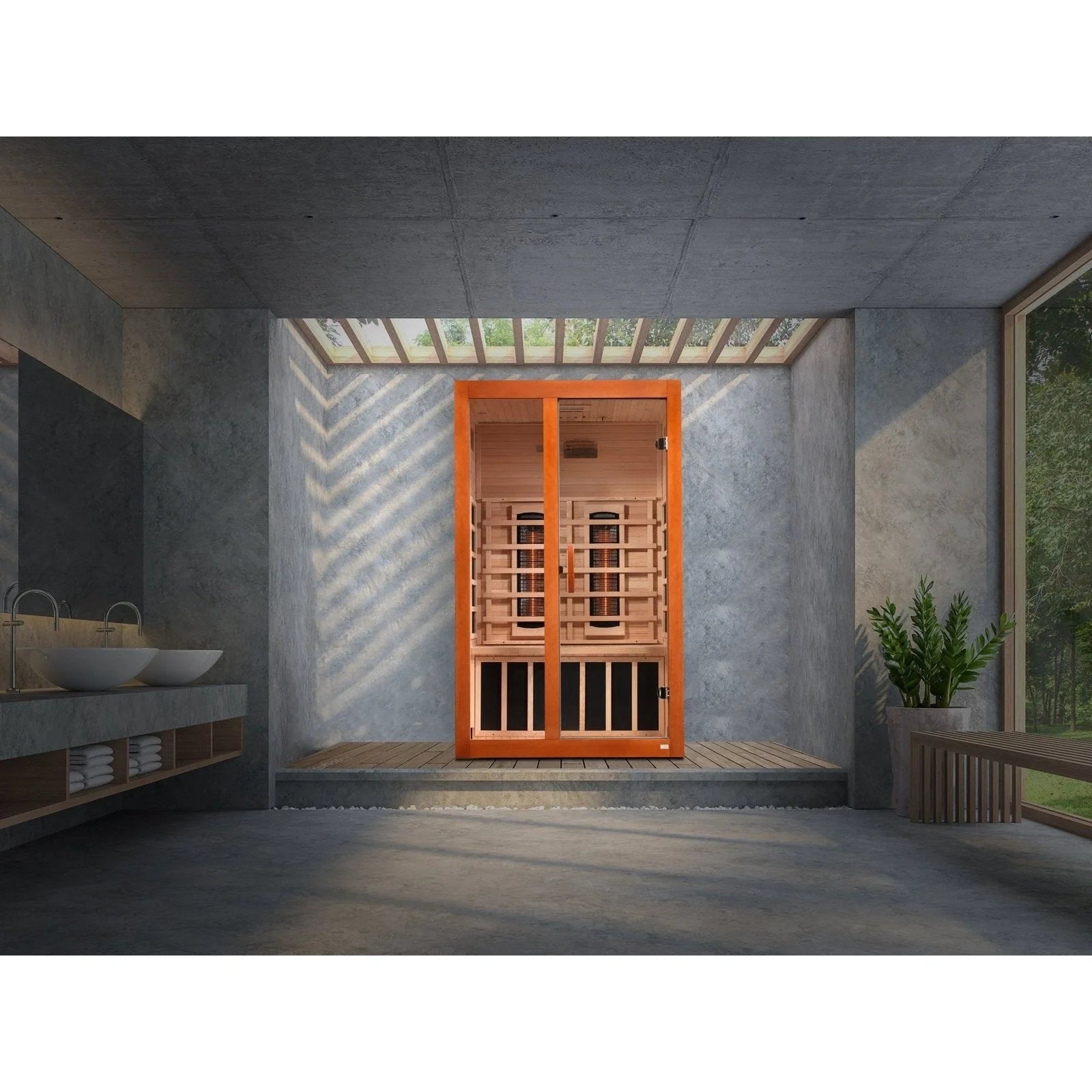 Dynamic Saunas Sauna Dynamic "Santiago" 2-person Full Spectrum Near Zero EMF FAR Infrared Sauna DYN-6209-03 FS