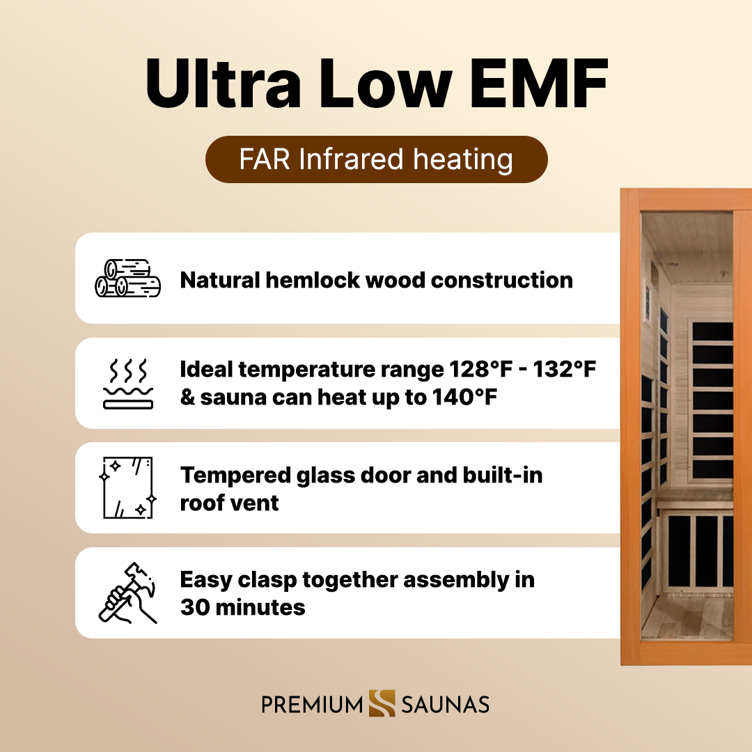 Dynamic Saunas Sauna Dynamic Santiago Elite 2-person Ultra Low EMF FAR Infrared Sauna - DYN-6209-02 Elite