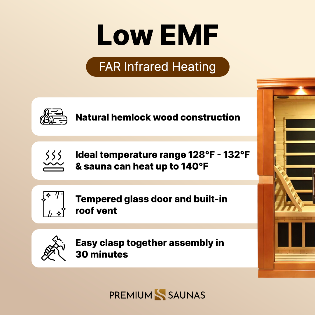 Dynamic Saunas Sauna Dynamic "Venice" 2-person Low EMF FAR Infrared Sauna DYN-6210-01