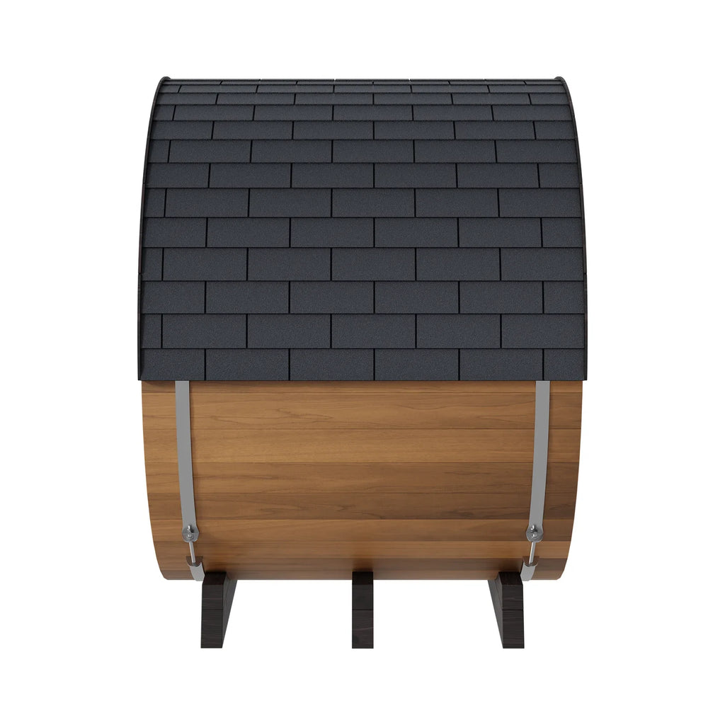Finnmark Saunas Sauna Finnmark FD-6 Outdoor Hybrid Infrared and Traditional 4-Person Cedar Barrel Sauna